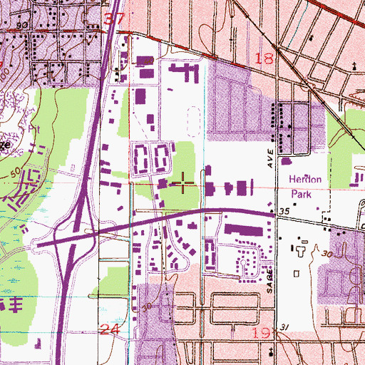 Topographic Map of Dauphin Square Shopping Center, AL
