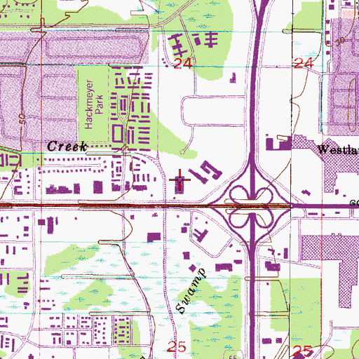 Topographic Map of Arendall Plaza Shopping Center, AL