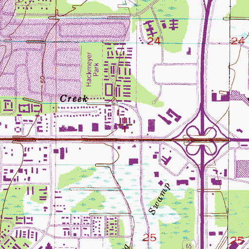 Topographic Map of Yesteroaks Shopping Center, AL