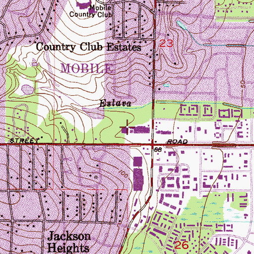 Topographic Map of Pine Brook Shopping Center, AL