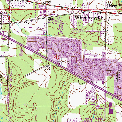 Topographic Map of Old Pine Station Shopping Center, AL