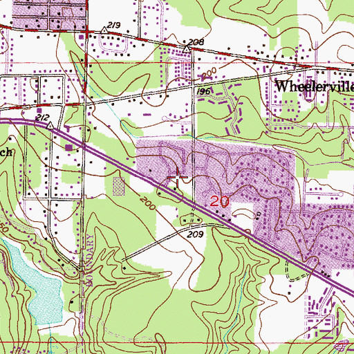 Topographic Map of Providence Place Shopping Center, AL