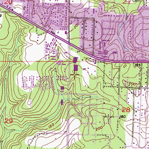 Topographic Map of Sugar Mill Village Shopping Center, AL