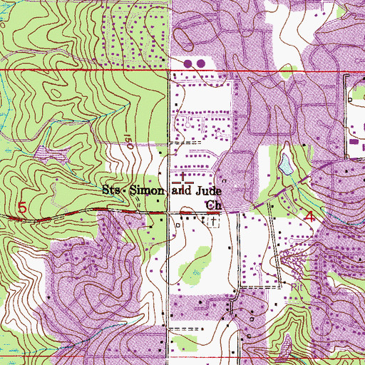 Topographic Map of Carriage Town Square Shopping Center, AL