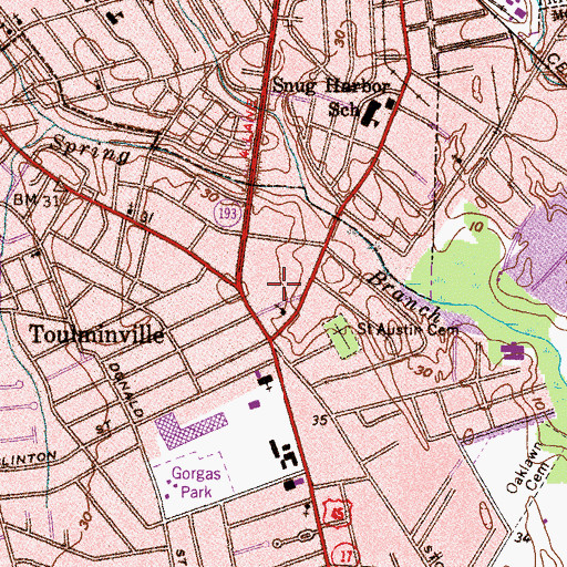 Topographic Map of Saint Stephens Square Shopping Center, AL