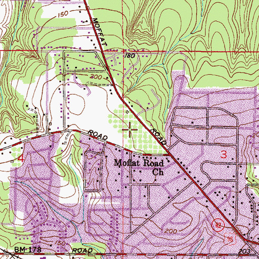 Topographic Map of Town West Village Shopping Center, AL