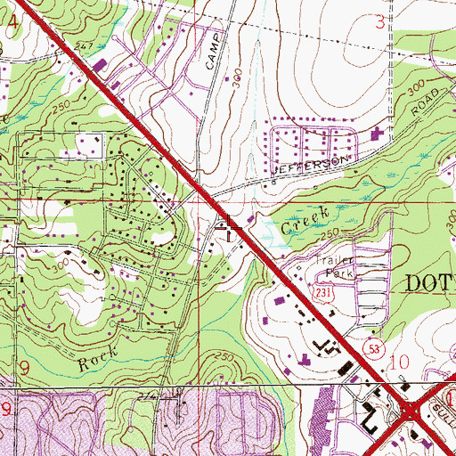 Topographic Map of Victory Temple Worship Center, AL