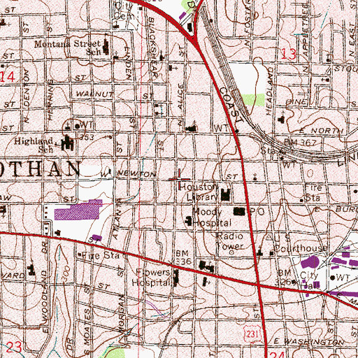 Topographic Map of Bible Way Church of our Lord Jesus of the Apostolic Faith, AL