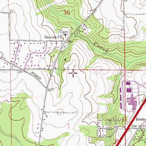 Topographic Map of Dothan Community Church, AL