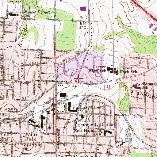 Topographic Map of Mount Olive Seventh Day Adventist Church, AL