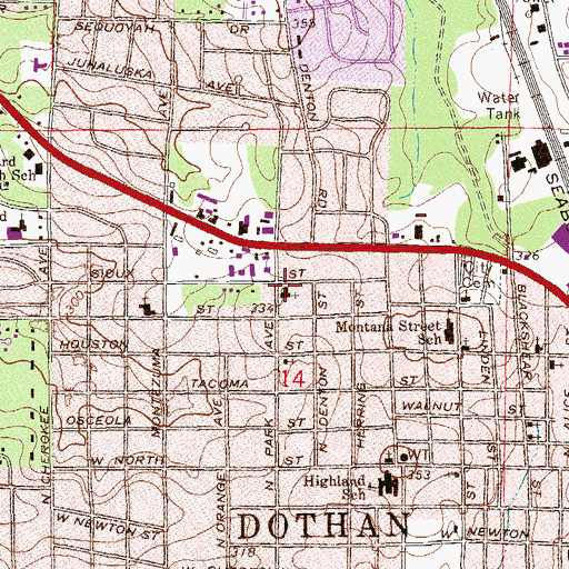 Topographic Map of New Life Church, AL