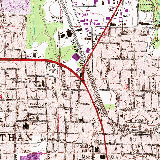 Topographic Map of Church of Dothan, AL