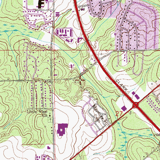 Topographic Map of Harvest Church, AL