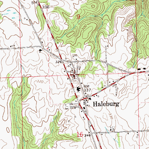 Topographic Map of Haleburg Baptist Church, AL