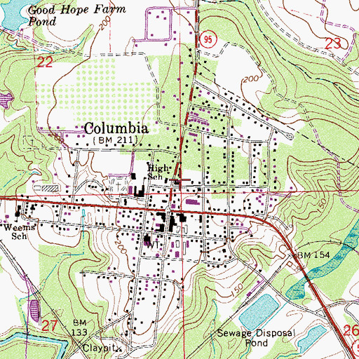 Topographic Map of First Baptist Church, AL