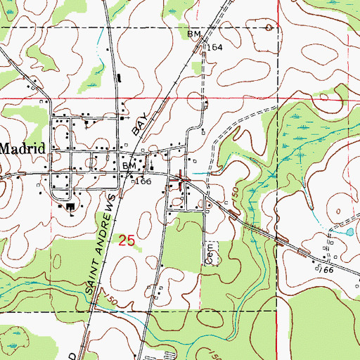 Topographic Map of Madrid Baptist Church, AL