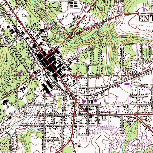 Topographic Map of First Presbyterian Church, AL