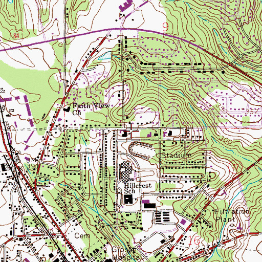 Topographic Map of Saint John's Catholic Church, AL