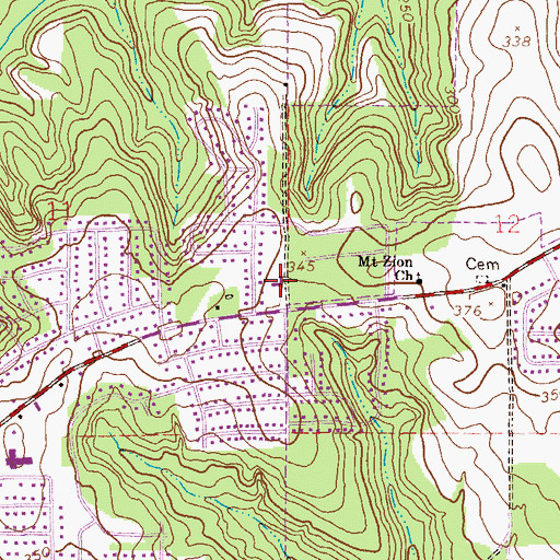 Topographic Map of Open Door Baptist Church, AL