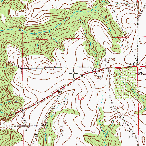 Topographic Map of Love's Way Church, AL