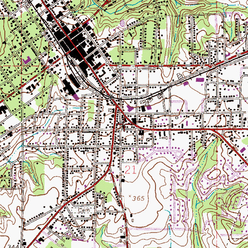 Topographic Map of Pentecostal Outreach Church, AL