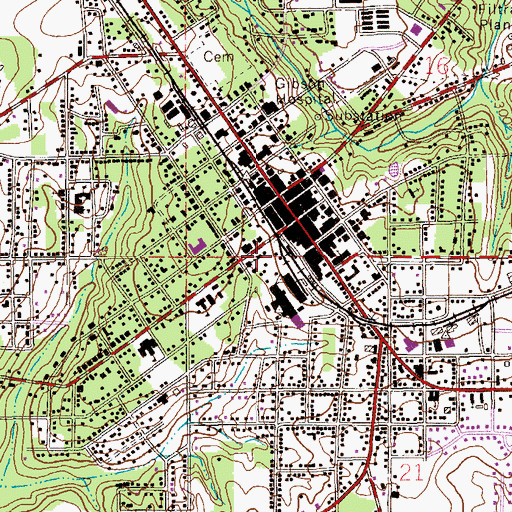Topographic Map of Church of Christ, AL