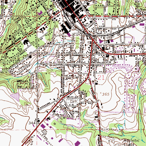 Topographic Map of Southside Church of Christ, AL