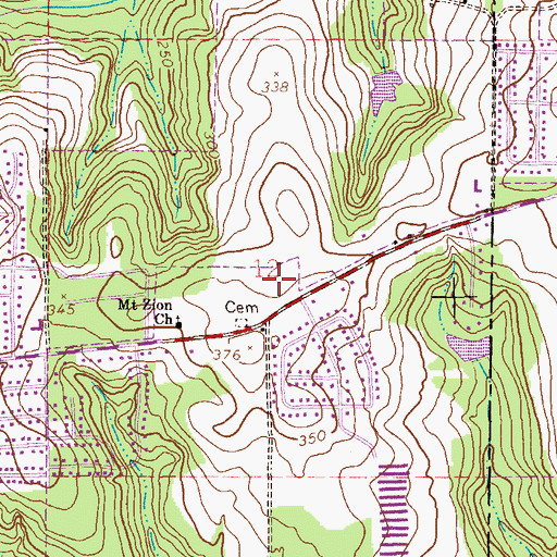 Topographic Map of Heritage United Methodist Church, AL