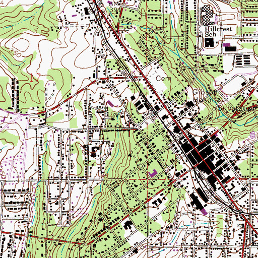 Topographic Map of Church of Jesus Christ, AL