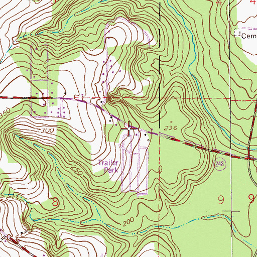 Topographic Map of Faith Baptist Church, AL