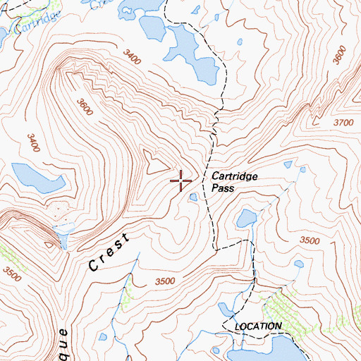 Topographic Map of Cartridge Pass, CA