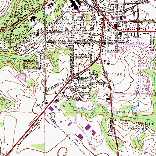 Topographic Map of Saint Paul United Methodist Church, AL