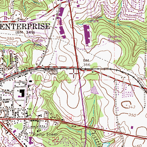 Topographic Map of First Assembly of God Church, AL