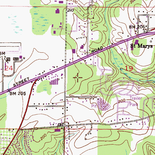 Topographic Map of Westwood Plaza Shopping Center, AL
