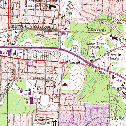 Topographic Map of Faith Deliverance Evangelical Church, AL