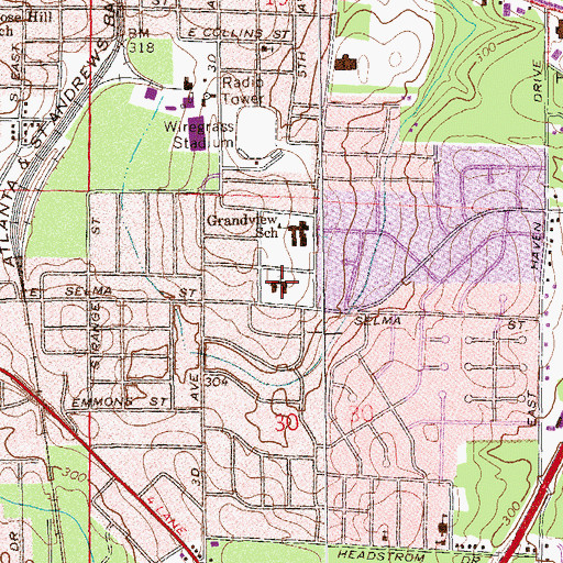 Topographic Map of Park Chapel African Methodist Episcopal Church, AL