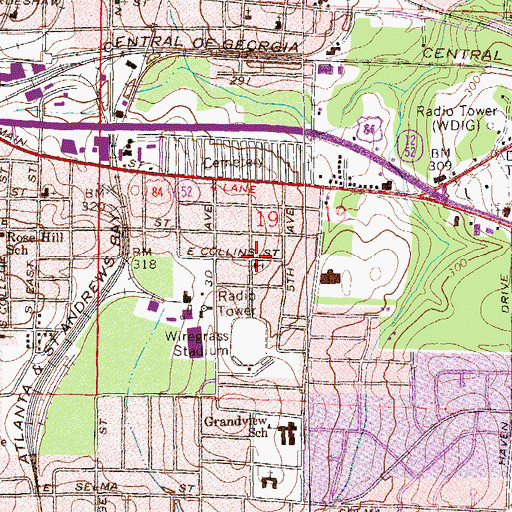 Topographic Map of House of Prayer, AL