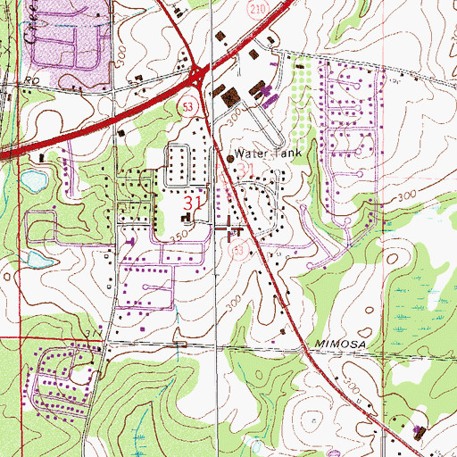 Topographic Map of Seventh Day Adventist Church of Dothan, AL