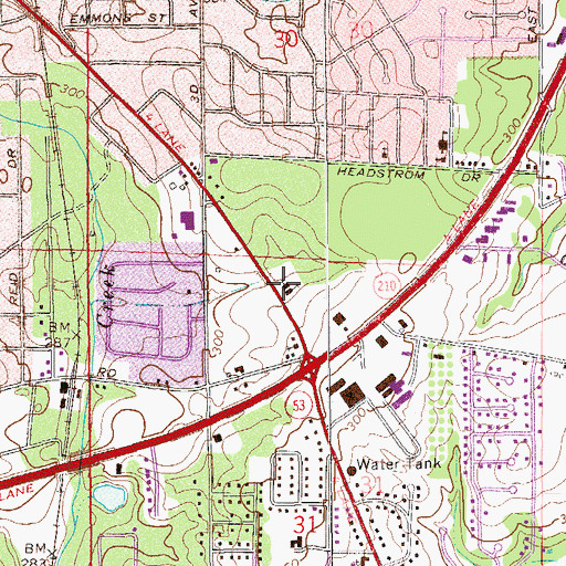 Topographic Map of United Pentecostal Church, AL