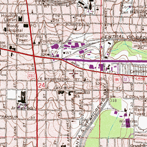 Topographic Map of Miracle Temple Church, AL