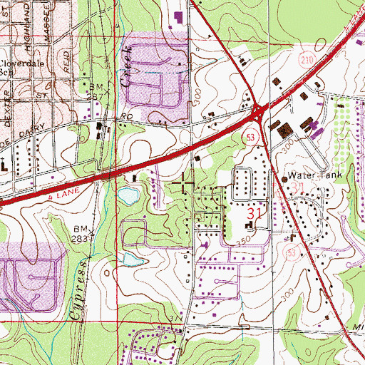 Topographic Map of Maranatha Baptist Church, AL