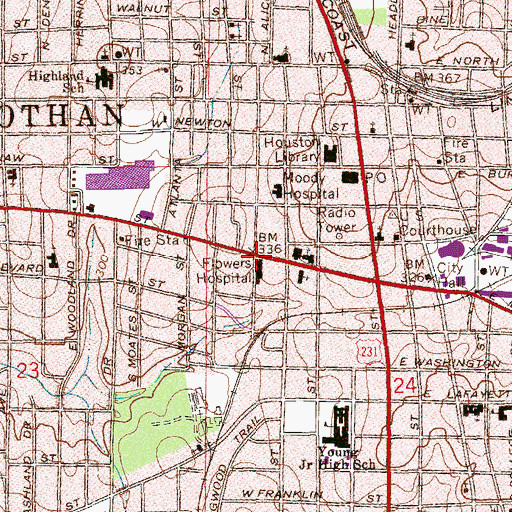 Topographic Map of Grace Harvest Church, AL