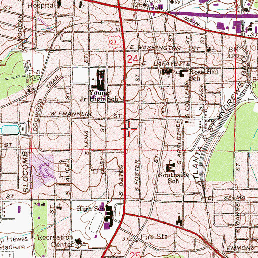 Topographic Map of Salvation Army, AL