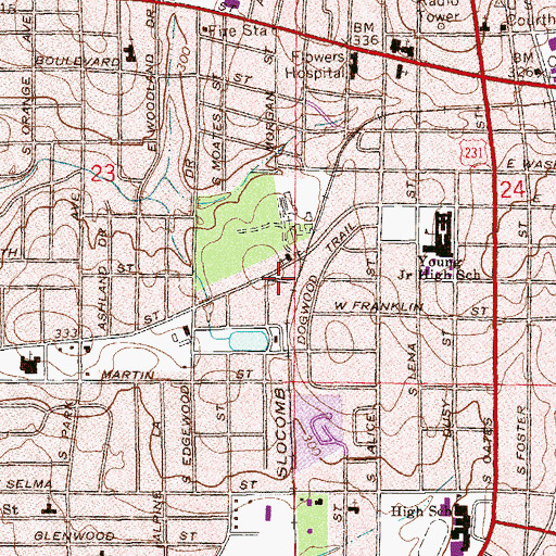 Topographic Map of New Prospect Primitive Baptist Church, AL