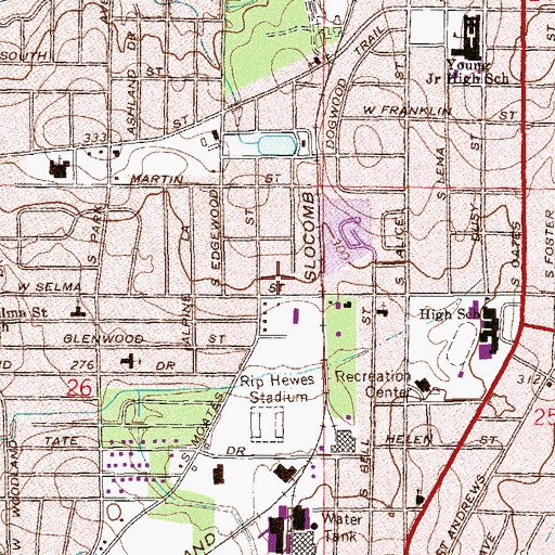 Topographic Map of Evangelical Assembly of God Church, AL