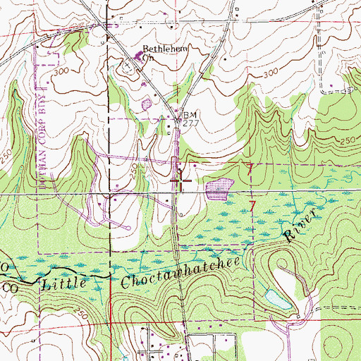 Topographic Map of Kingdom Hall of Jehovahs Witnesses of Dothan, AL