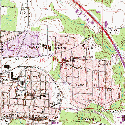 Topographic Map of Stringer Street African Methodist Episcopal Church, AL