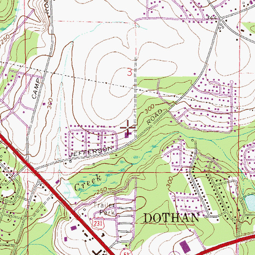 Topographic Map of Heritage Baptist Church, AL