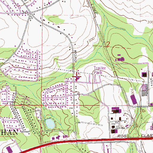 Topographic Map of Denton Road United Methodist Church, AL