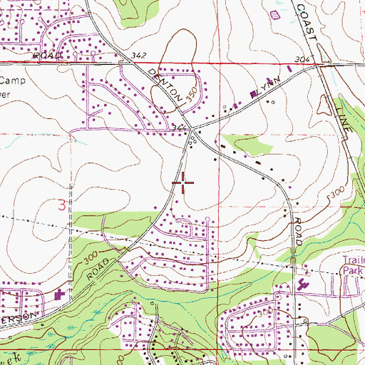 Topographic Map of Crossroads Baptist Church, AL